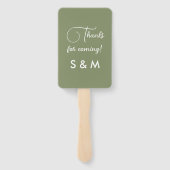 Bruiloft Sage Groene Ceremonie Fans Handwaaier (Achterkant)