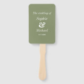 Bruiloft Sage Groene Ceremonie Fans Handwaaier (Voorkant)