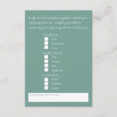 Bruiloft salie grijs groen blad monogram maaltijdo informatiekaartje (Achterkant)