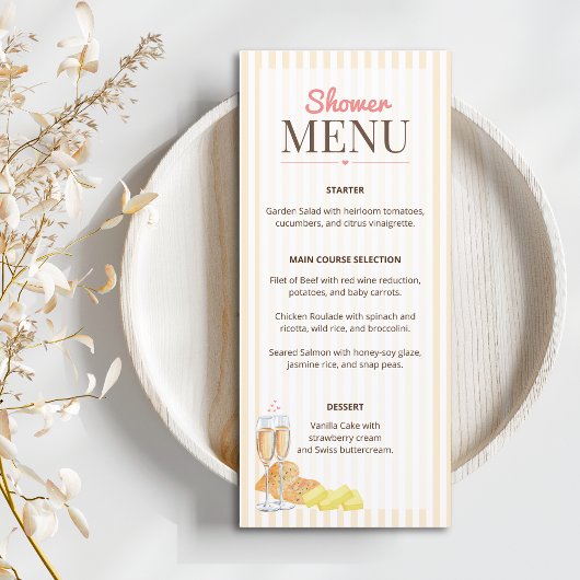 Bruiloft 'Samen met boter' bruidsuitnodiging  Menu