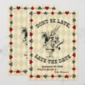 Bruiloft Save the Date, Alice in Wonderland Date (Voorkant / Achterkant)