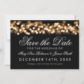 Bruiloft Save The Date Gold Hollywood Glam Magnetische Uitnodiging (Voorkant)
