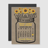 Bruiloft Save the Date Mason Jar Augustus 2025 Magnetische Uitnodiging (Voorkant / Achterkant)