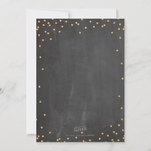BRUILOFT schattig goud glitter confetti krijtbord  Kaart (Achterkant)