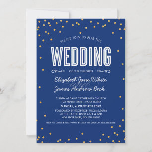 BRUILOFT schattig goud glitter confetti vet donker Kaart