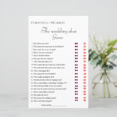 Bruiloft schoen spel Bachelorette partij spel kaar (Staand voorkant)