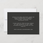 Bruiloft script modern zwart eenvoudige informatie kaart (Achterkant)