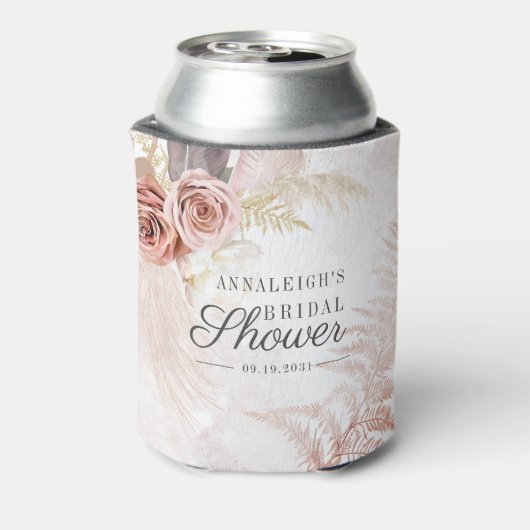 Bruiloft Script Pampas Gras Terracotta Blikjeskoeler (Blikje Achterkant)