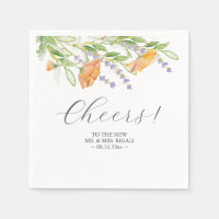 Bruiloft servetten botanische wilde bloemen