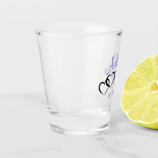 Bruiloft Shot Bril met bruid en bruidegom naam Shot Glas (Links)