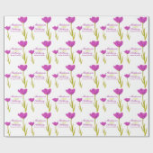 Bruiloft single paarse tulp art custom wrap cadeaupapier (Vlak)