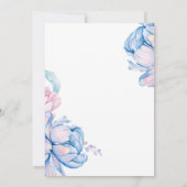 Bruiloft | Sky Blue en Bubblegum Pink Peonies Kaart (Achterkant)