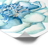 Bruiloft | Sky Blue en Bubblegum Pink Peonies Poster (Hoek)