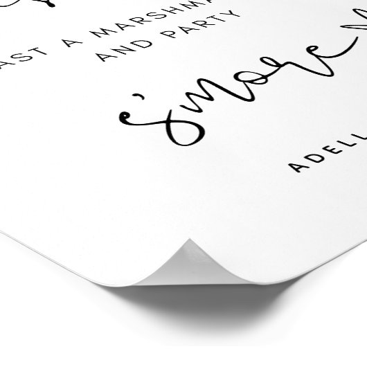 Bruiloft S'more Station Sign Poster (Hoek)