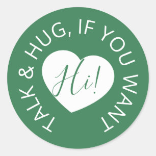 Bruiloft social distancing gastverzorging groen ha ronde sticker