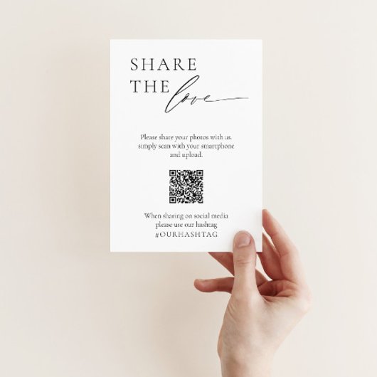 Bruiloft Social Media Tafelbord met QR-code Poster