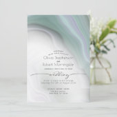 BRUILOFT | Soft Misty Jade en Violet Marble Kaart (Staand voorkant)