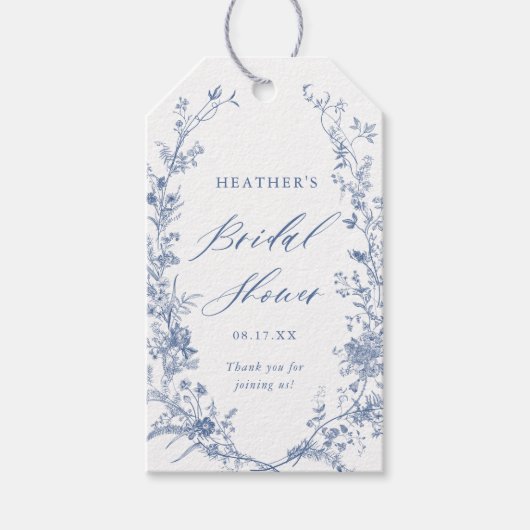 Bruiloft Something Blue Bruidsfeest Dank Je Cadeaulabel (Voorkant)