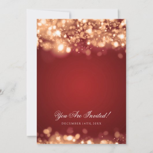 Bruiloft Sparkling Lights Goud Kaart (Achterkant)