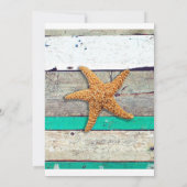 Bruiloft Stervis Strand Rustiek Kaart (Achterkant)