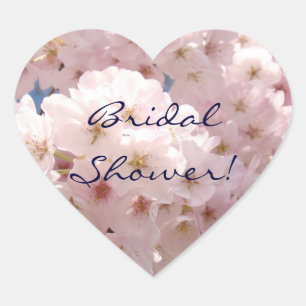 Bruiloft Sticker Roze Hartvormige Bloesems