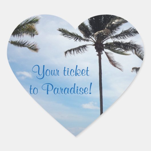 Bruiloft Stickers aan Seal Envelope - Palm Tree I (Voorkant)