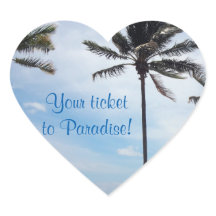 Bruiloft Stickers aan Seal Envelope - Palm Tree I