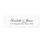 Bruiloft Stijlvol Handschrift Zwart Wit Elegant Etiket (Voorkant)