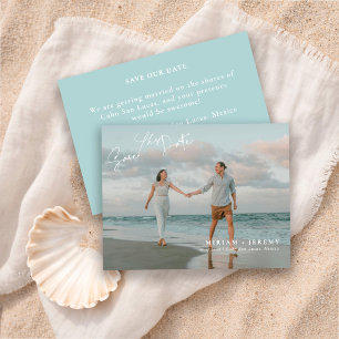 Bruiloft Strand Bestemming Save the Date Foto