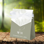 Bruiloft Strand Botanische tropische palmbladeren Bedankdoosjes