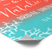 Bruiloft Strand Koraalrif Zeester Bruidsboeket Ont Poster (Hoek)