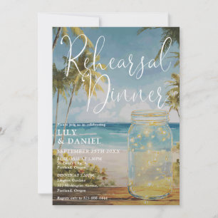 Bruiloft Strand Palm Boom Mason Jar Proefavond Din Kaart