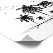 Bruiloft Strand Palmboom Favorieten Bord Poster (Hoek)