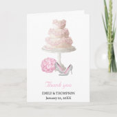 Bruiloft taart Dank u kaart (Voorkant)