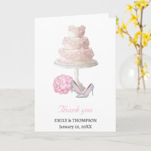 Bruiloft taart Dank u kaart