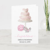 Bruiloft taart gefeliciteerd kaart (Voorkant)