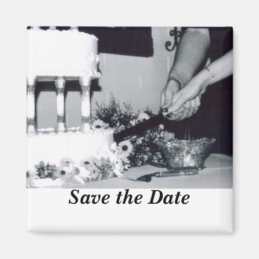 Bruiloft taart snijden magneet (Voorkant)