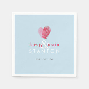 BRUILOFT TAFEL DECOR leuke vingerafdruk hart liefd Servet