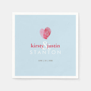 BRUILOFT TAFEL DECOR leuke vingerafdruk hart liefd Servetten