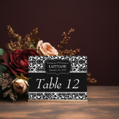 Bruiloft Tafelnummer Teken Damast Patroon