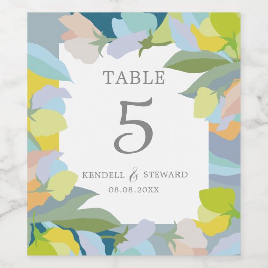 Bruiloft Tafelnummer Wijnlabel Wijn Etiket (Enkel label)