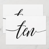 Bruiloft Tafelnummers - Luxe Typografie - Zwart 10 (Voorkant / Achterkant)
