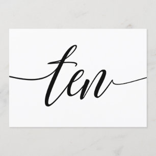 Bruiloft Tafelnummers - Luxe Typografie - Zwart 10