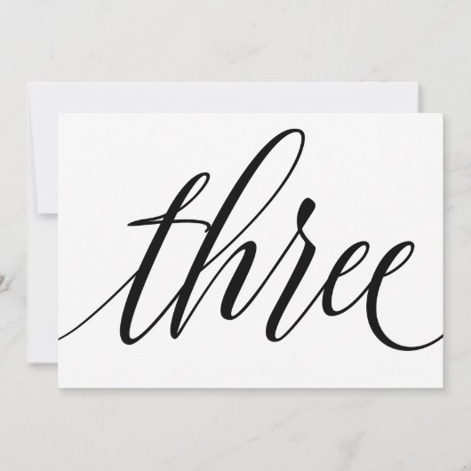 Bruiloft Tafelnummers - Luxe Typografie - Zwart 3 (Voorkant)