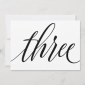 Bruiloft Tafelnummers - Luxe Typografie - Zwart 3 (Achterkant)