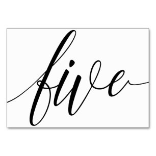 Bruiloft Tafelnummers - Luxe Typografie (zwart) 5