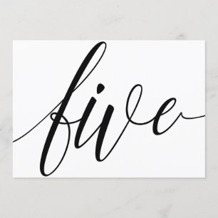 Bruiloft Tafelnummers - Luxe Typografie - Zwart 5