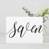 Bruiloft Tafelnummers - Luxe Typografie - Zwart 7 (Staand voorkant)