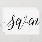 Bruiloft Tafelnummers - Luxe Typografie - Zwart 7 (Voorkant / Achterkant)