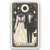 Bruiloft Tarot bruid & bruidegom Sticker (Voorkant)